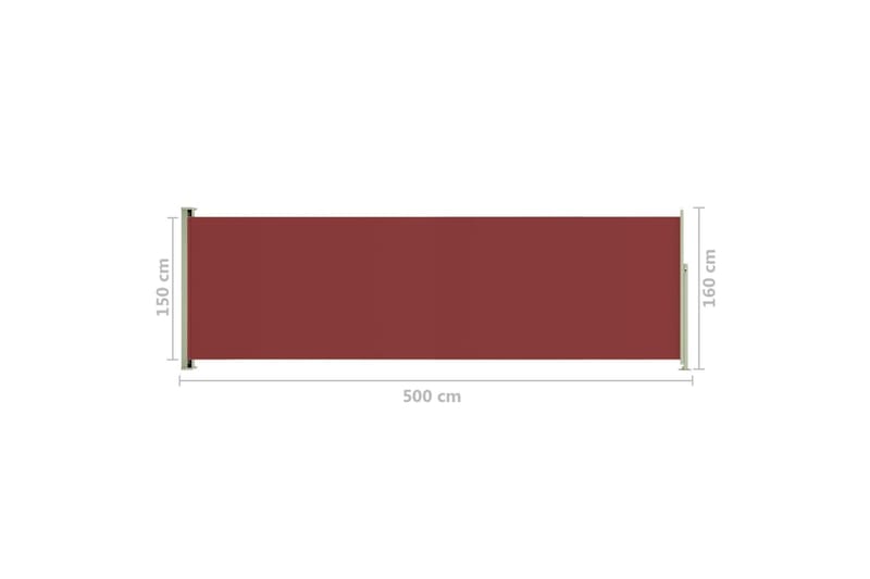 Sisäänvedettävä terassin sivumarkiisi 160x500 cm punainen - Punainen - Puutarhakalusteet - Aurinkosuoja - Markiisi
 - Parvekemarkiisi