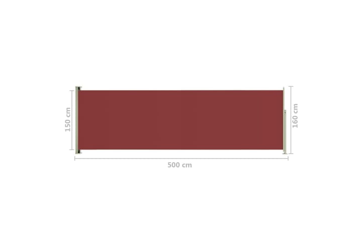 Sisäänvedettävä terassin sivumarkiisi 160x500 cm punainen - Punainen - Parvekemarkiisi - Markiisi
 - Sivumarkiisi - Ikkunatarvikkeet