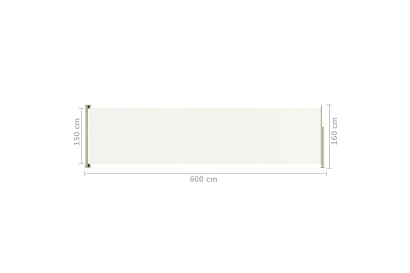 Sisäänvedettävä terassin sivumarkiisi 160x600 cm kerma - Kerma - Puutarhakalusteet - Aurinkosuoja - Markiisi
 - Parvekemarkiisi