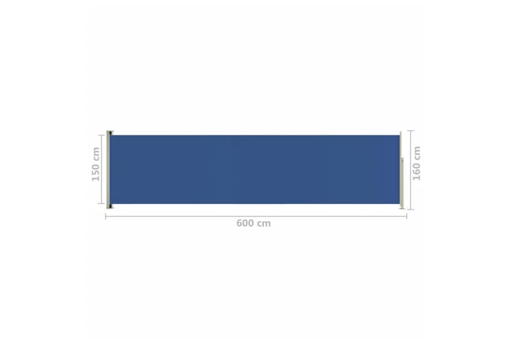 Sisäänvedettävä terassin sivumarkiisi 160x600 cm sininen - Sininen - Parvekemarkiisi - Markiisi
 - Sivumarkiisi - Ikkunatarvikkeet