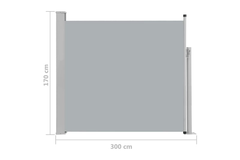 Sisäänvedettävä terassin sivumarkiisi 170x300 cm harmaa - Harmaa - Puutarhakalusteet - Aurinkosuoja - Markiisi
 - Parvekemarkiisi