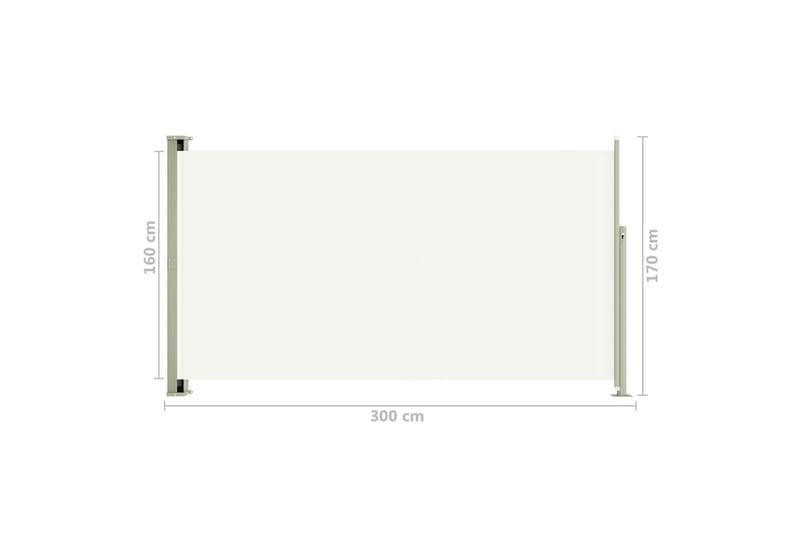 Sisäänvedettävä terassin sivumarkiisi 170x300 cm kerma - Kerma - Puutarhakalusteet - Aurinkosuoja - Markiisi
 - Parvekemarkiisi