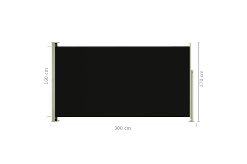 Sisäänvedettävä terassin sivumarkiisi 170x300 cm musta - Musta - Puutarhakalusteet - Aurinkosuoja - Markiisi
 - Parvekemarkiisi