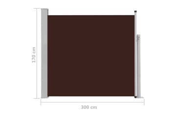 Sisäänvedettävä terassin sivumarkiisi 170x300 cm ruskea - Ruskea - Puutarhakalusteet - Aurinkosuoja - Markiisi
 - Parvekemarkiisi