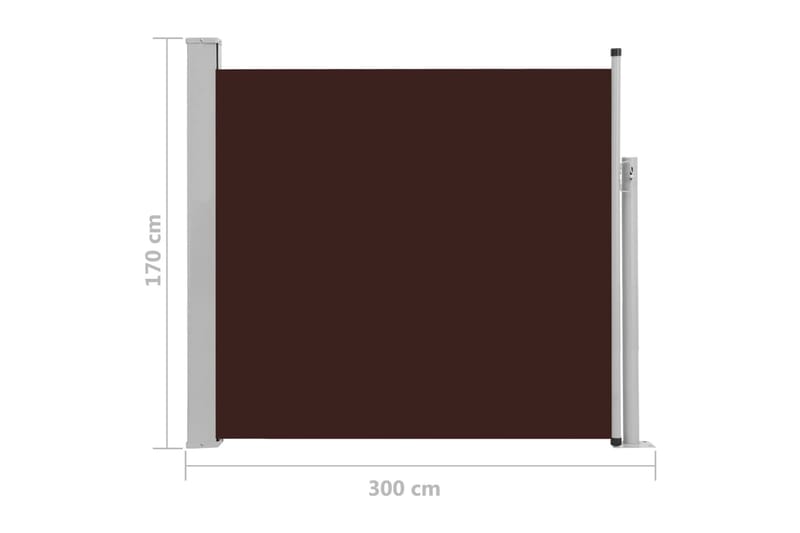 Sisäänvedettävä terassin sivumarkiisi 170x300 cm ruskea - Ruskea - Puutarhakalusteet - Aurinkosuoja - Markiisi
 - Parvekemarkiisi