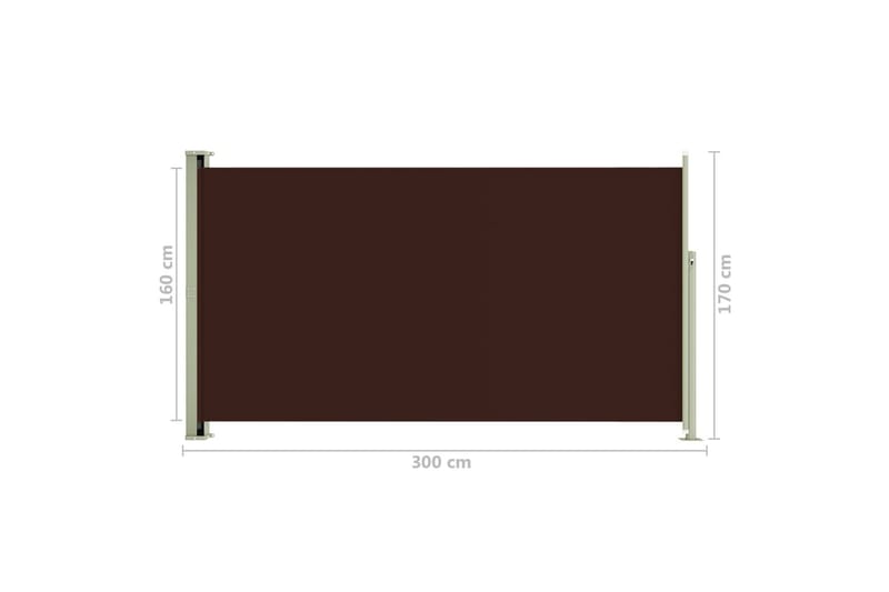 Sisäänvedettävä terassin sivumarkiisi 170x300 cm ruskea - Ruskea - Puutarhakalusteet - Aurinkosuoja - Markiisi
 - Parvekemarkiisi