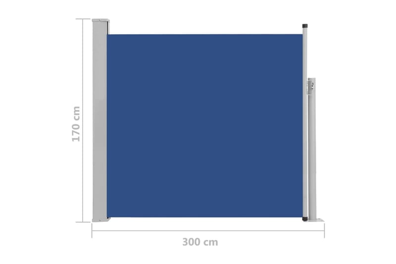 Sisäänvedettävä terassin sivumarkiisi 170x300 cm sininen - Sininen - Puutarhakalusteet - Aurinkosuoja - Markiisi
 - Parvekemarkiisi