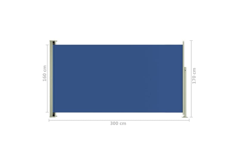 Sisäänvedettävä terassin sivumarkiisi 170x300 cm sininen - Sininen - Puutarhakalusteet - Aurinkosuoja - Markiisi
 - Parvekemarkiisi
