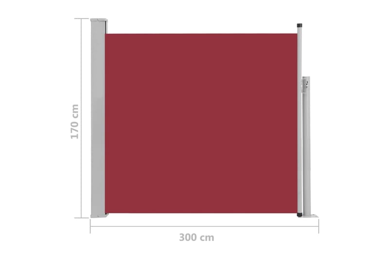 Sisäänvedettävä terassin sivumarkiisi 170x300 cm punainen - Punainen - Puutarhakalusteet - Aurinkosuoja - Markiisi
 - Parvekemarkiisi