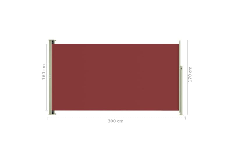 Sisäänvedettävä terassin sivumarkiisi 170x300 cm punainen - Punainen - Puutarhakalusteet - Aurinkosuoja - Markiisi
 - Parvekemarkiisi