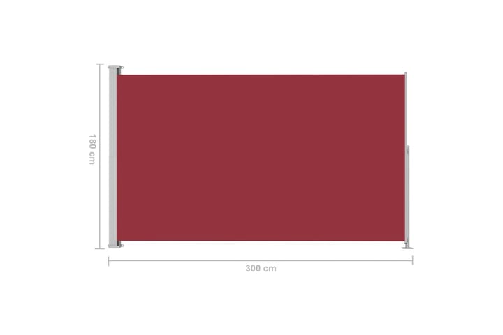 Sisäänvedettävä terassin sivumarkiisi 180x300 cm punainen - Punainen - Parvekemarkiisi - Markiisi
 - Sivumarkiisi - Ikkunatarvikkeet
