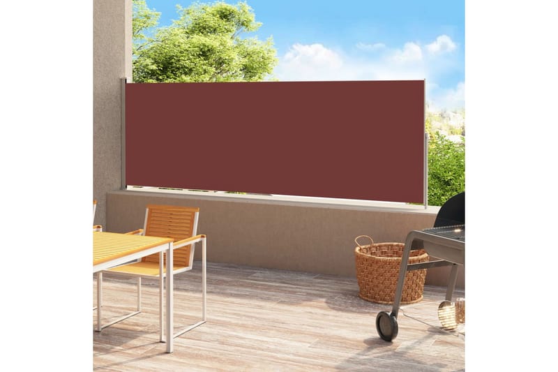 Sisäänvedettävä terassin sivumarkiisi 180x500 cm ruskea - Ruskea - Puutarhakalusteet - Aurinkosuoja - Markiisi
 - Parvekemarkiisi