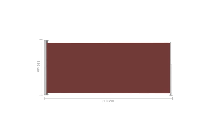 Sisäänvedettävä terassin sivumarkiisi 180x500 cm ruskea - Ruskea - Puutarhakalusteet - Aurinkosuoja - Markiisi
 - Parvekemarkiisi