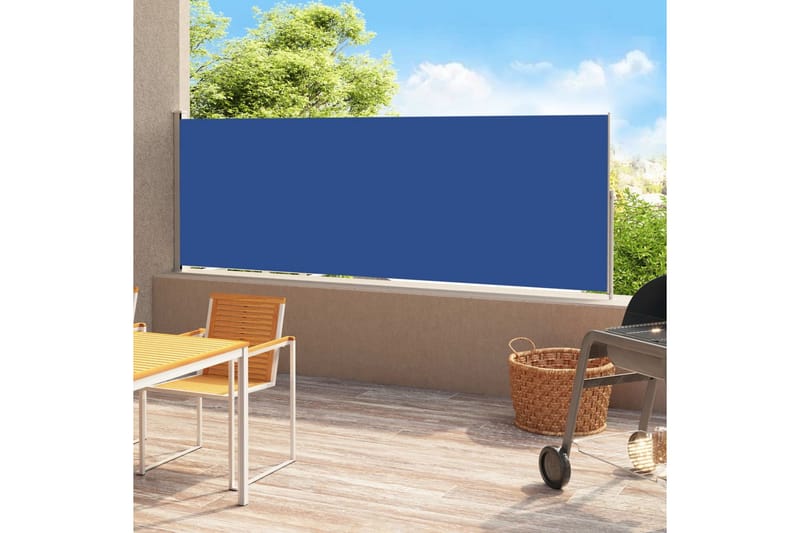 Sisäänvedettävä terassin sivumarkiisi 180x500 cm sininen - Sininen - Puutarhakalusteet - Aurinkosuoja - Markiisi
 - Parvekemarkiisi