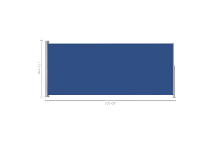 Sisäänvedettävä terassin sivumarkiisi 180x500 cm sininen - Sininen - Parvekemarkiisi - Markiisi
 - Sivumarkiisi - Ikkunatarvikkeet