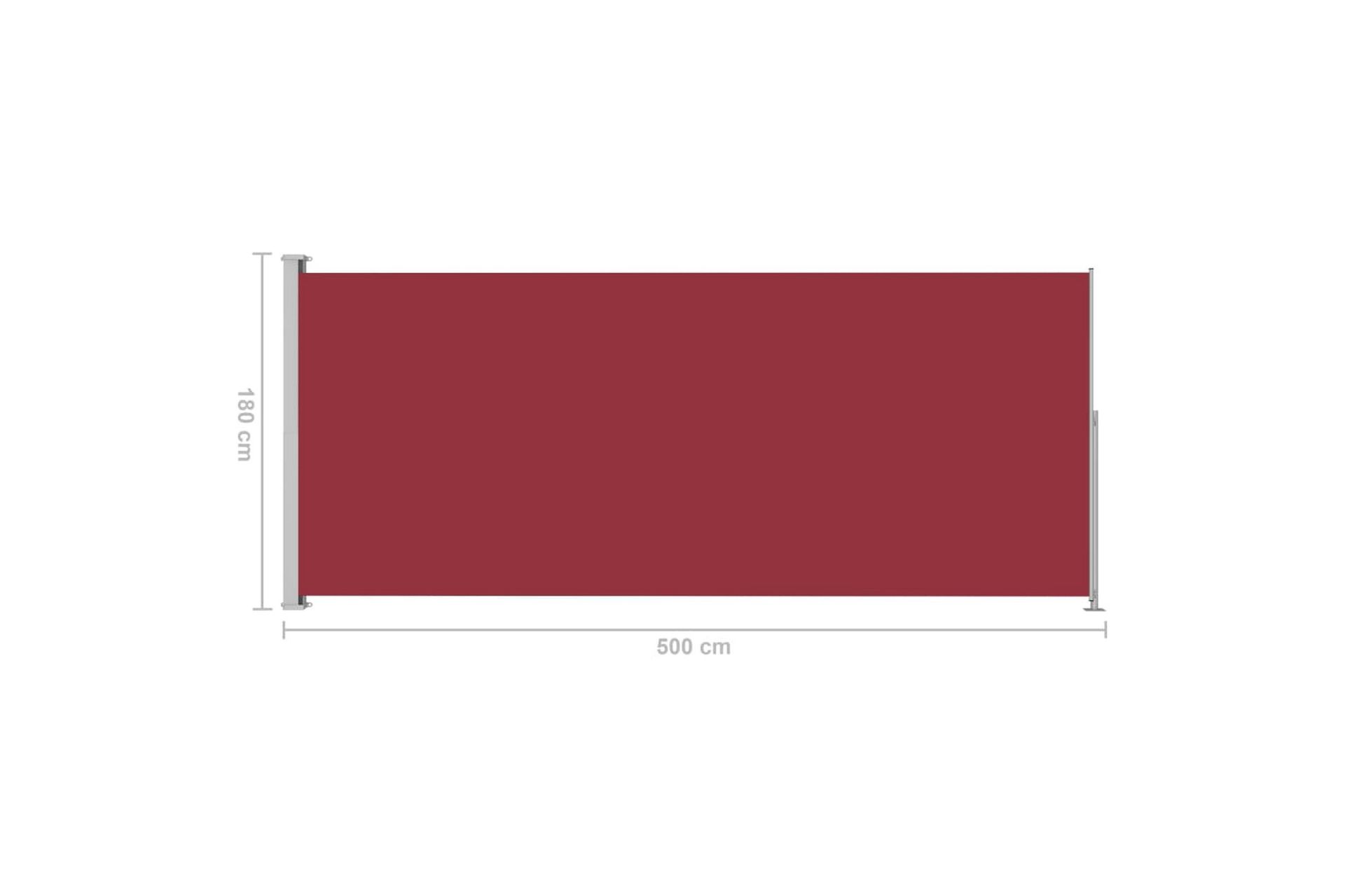 Sisäänvedettävä terassin sivumarkiisi 180x500 cm punainen - Punainen - Puutarhakalusteet - Aurinkosuoja - Markiisi
 - Parvekemarkiisi