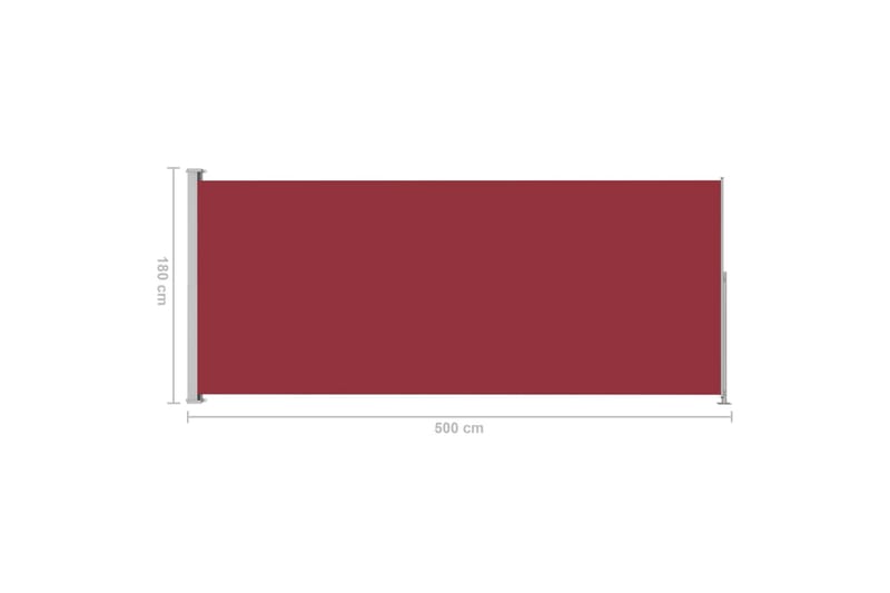 Sisäänvedettävä terassin sivumarkiisi 180x500 cm punainen - Punainen - Puutarhakalusteet - Aurinkosuoja - Markiisi
 - Parvekemarkiisi