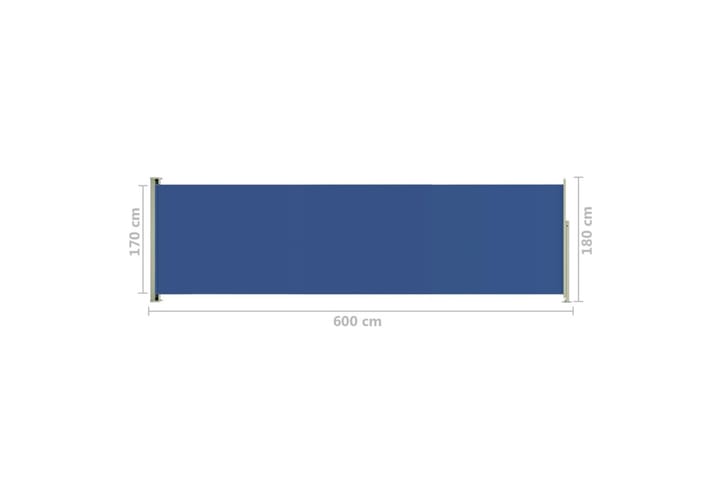 Sisäänvedettävä terassin sivumarkiisi 180x600 cm sininen - Sininen - Parvekemarkiisi - Markiisi
 - Sivumarkiisi - Ikkunatarvikkeet