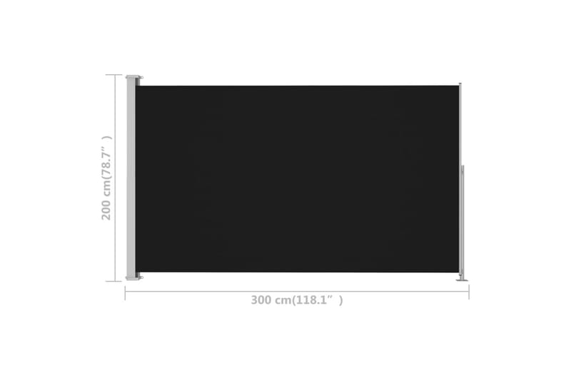 Sisäänvedettävä terassin sivumarkiisi 200x300 cm musta - Musta - Puutarhakalusteet - Aurinkosuoja - Markiisi
 - Parvekemarkiisi