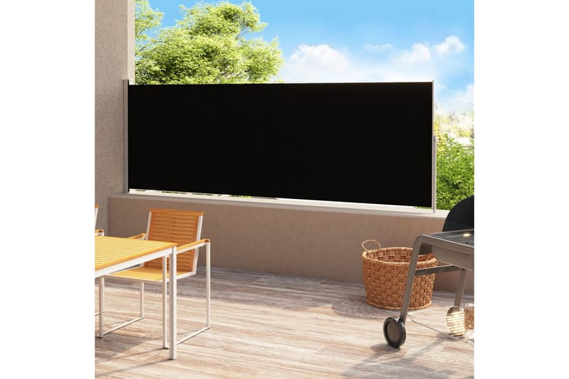 Sisäänvedettävä terassin sivumarkiisi 200x500 cm musta - Musta - Puutarhakalusteet - Aurinkosuoja - Markiisi
 - Parvekemarkiisi