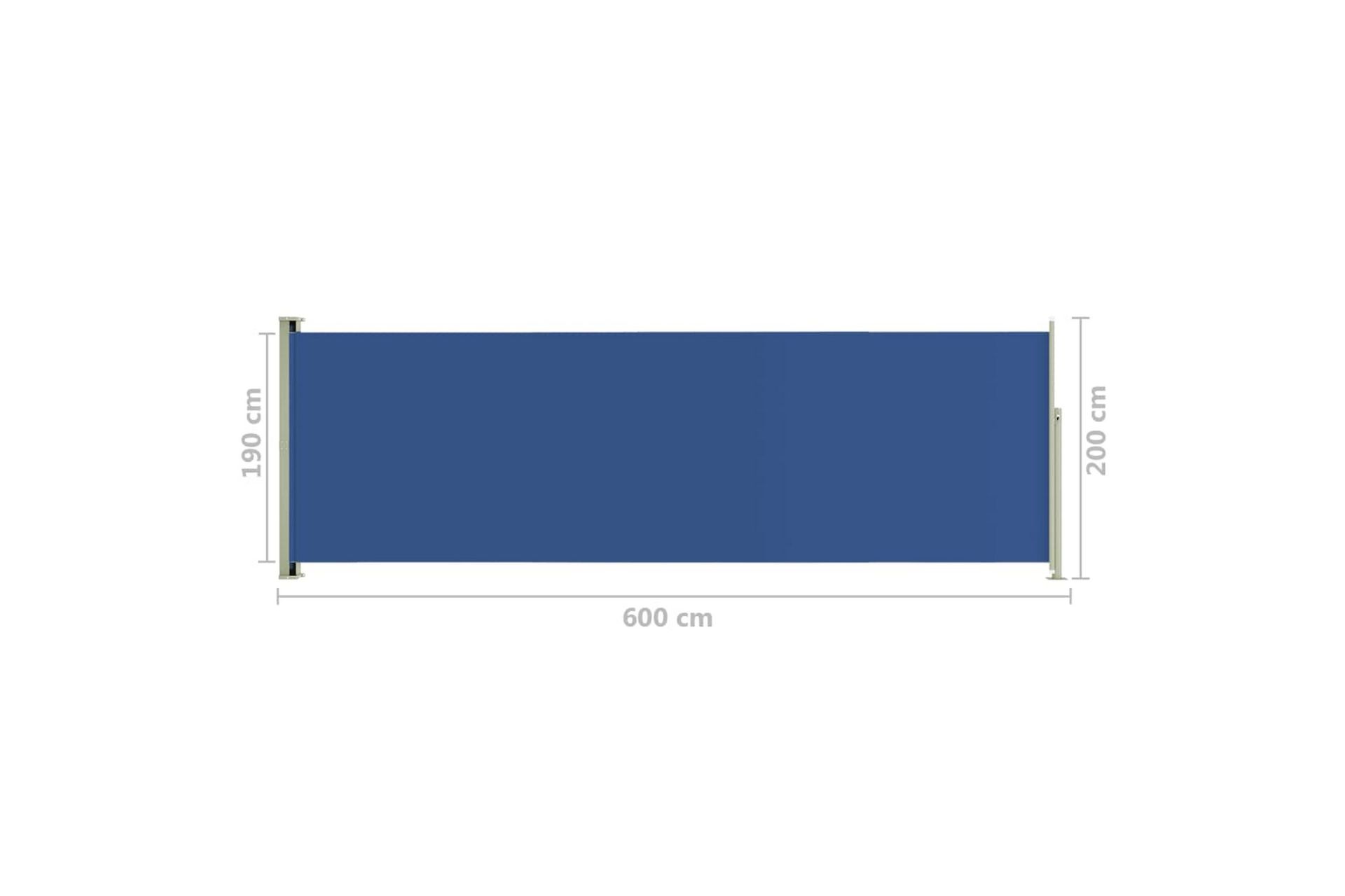 Sisäänvedettävä terassin sivumarkiisi 200x600 cm sininen - Sininen - Puutarhakalusteet - Aurinkosuoja - Markiisi
 - Parvekemarkiisi