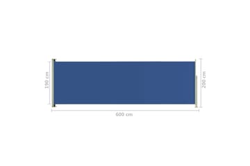 Sisäänvedettävä terassin sivumarkiisi 200x600 cm sininen - Sininen - Puutarhakalusteet - Aurinkosuoja - Markiisi
 - Parvekemarkiisi