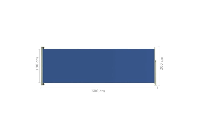 Sisäänvedettävä terassin sivumarkiisi 200x600 cm sininen - Sininen - Puutarhakalusteet - Aurinkosuoja - Markiisi
 - Parvekemarkiisi