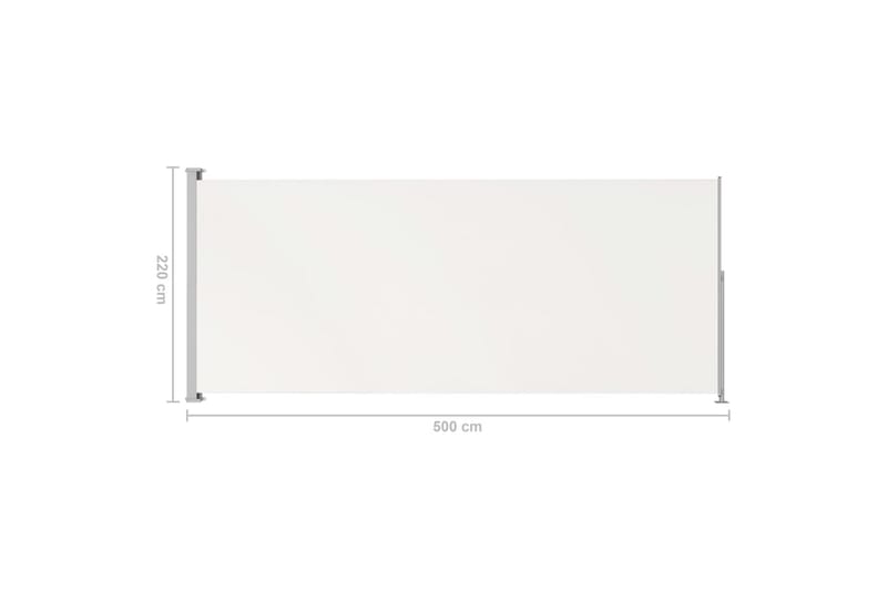 Sisäänvedettävä terassin sivumarkiisi 220x500 cm kerma - Puutarhakalusteet - Aurinkosuoja - Markiisi
 - Parvekemarkiisi