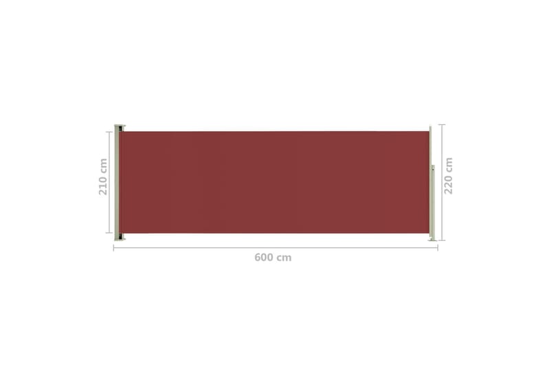 Sisäänvedettävä terassin sivumarkiisi 220x600 cm punainen - Punainen - Puutarhakalusteet - Aurinkosuoja - Markiisi
 - Parvekemarkiisi