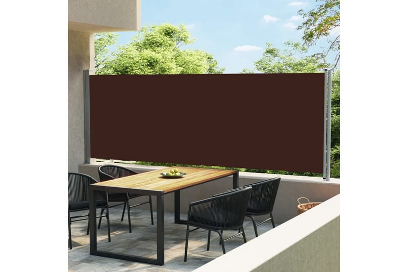 Sisäänvedettävä terassin sivumarkiisi 600x160 cm ruskea - Ruskea - Puutarhakalusteet - Aurinkosuoja - Markiisi
 - Parvekemarkiisi