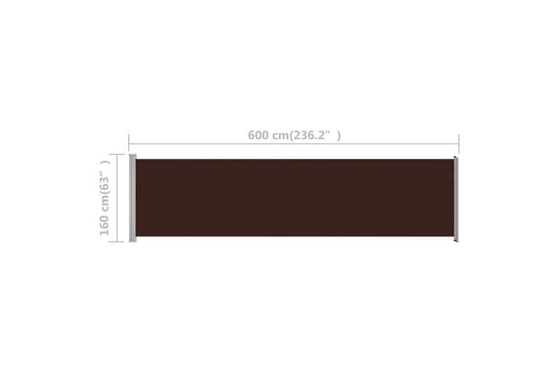 Sisäänvedettävä terassin sivumarkiisi 600x160 cm ruskea - Ruskea - Puutarhakalusteet - Aurinkosuoja - Markiisi
 - Parvekemarkiisi