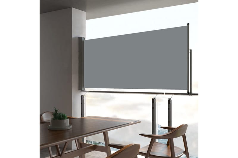 Sisäänvedettävä terassin sivumarkiisi 60x300 cm harmaa - Harmaa - Puutarhakalusteet - Aurinkosuoja - Markiisi
 - Parvekemarkiisi