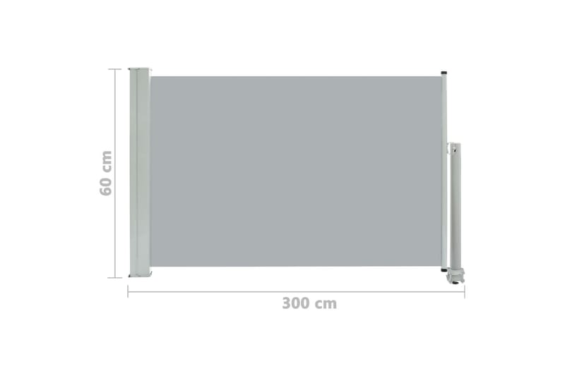Sisäänvedettävä terassin sivumarkiisi 60x300 cm harmaa - Harmaa - Puutarhakalusteet - Aurinkosuoja - Markiisi
 - Parvekemarkiisi