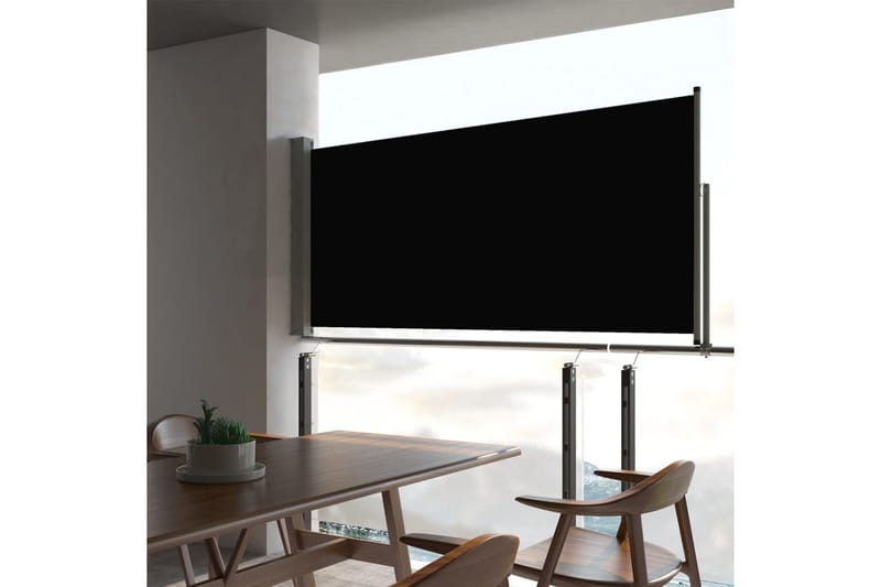 Sisäänvedettävä terassin sivumarkiisi 60x300 cm musta - Musta - Puutarhakalusteet - Aurinkosuoja - Markiisi
 - Parvekemarkiisi