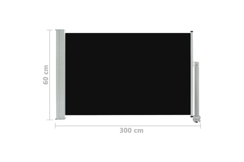 Sisäänvedettävä terassin sivumarkiisi 60x300 cm musta - Musta - Puutarhakalusteet - Aurinkosuoja - Markiisi
 - Parvekemarkiisi