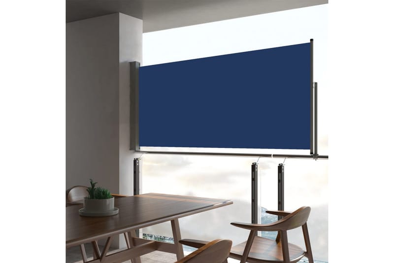 Sisäänvedettävä terassin sivumarkiisi 60x300 cm sininen - Sininen - Puutarhakalusteet - Aurinkosuoja - Markiisi
 - Parvekemarkiisi