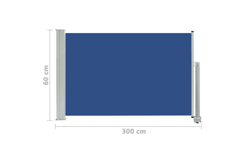Sisäänvedettävä terassin sivumarkiisi 60x300 cm sininen - Sininen - Puutarhakalusteet - Aurinkosuoja - Markiisi
 - Parvekemarkiisi