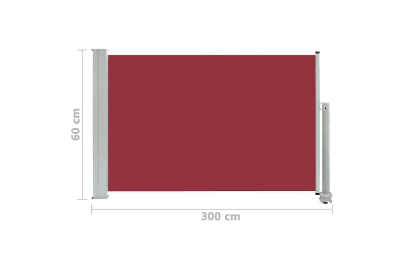 Sisäänvedettävä terassin sivumarkiisi 60x300 cm punainen - Punainen - Puutarhakalusteet - Aurinkosuoja - Markiisi
 - Parvekemarkiisi