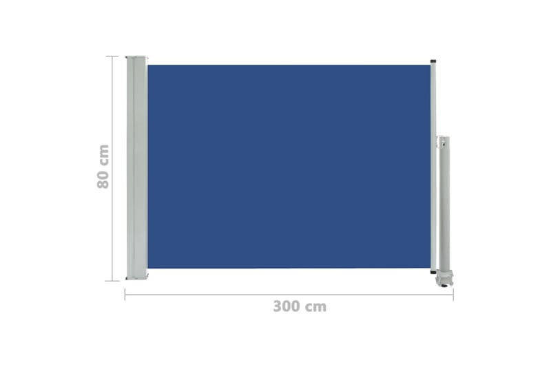 Sisäänvedettävä terassin sivumarkiisi 80x300 cm sininen - Sininen - Puutarhakalusteet - Aurinkosuoja - Markiisi
 - Parvekemarkiisi