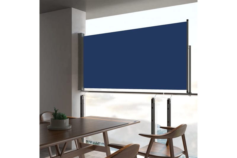 Sisäänvedettävä terassin sivumarkiisi 80x300 cm sininen - Sininen - Puutarhakalusteet - Aurinkosuoja - Markiisi
 - Parvekemarkiisi