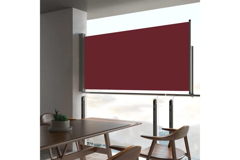 Sisäänvedettävä terassin sivumarkiisi 80x300 cm punainen - Punainen - Puutarhakalusteet - Aurinkosuoja - Markiisi
 - Parvekemarkiisi