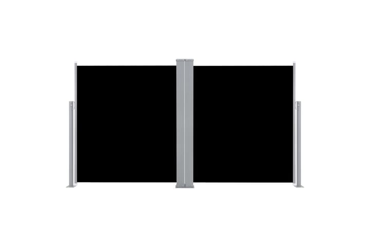 Sisäänvedettävä terassin tuplasivumarkiisi 170x600 cm musta - Musta - Parvekemarkiisi - Ikkunatarvikkeet - Sivumarkiisi - Markiisi