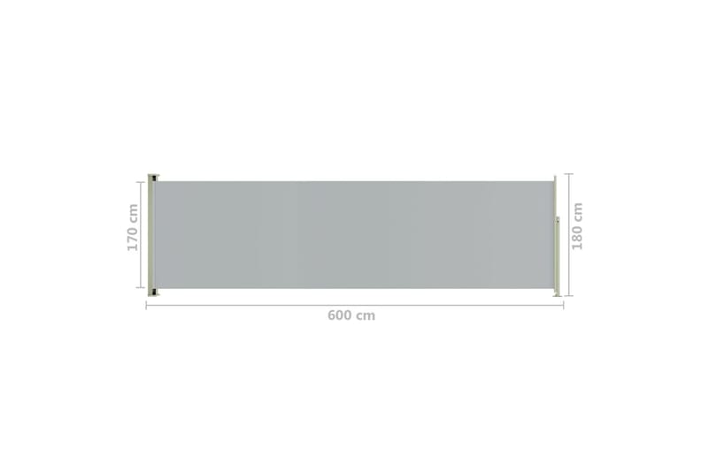 Terassin sisäänvedettävä sivumarkiisi 180x600 cm harmaa - Harmaa - Puutarhakalusteet - Aurinkosuoja - Markiisi
 - Parvekemarkiisi