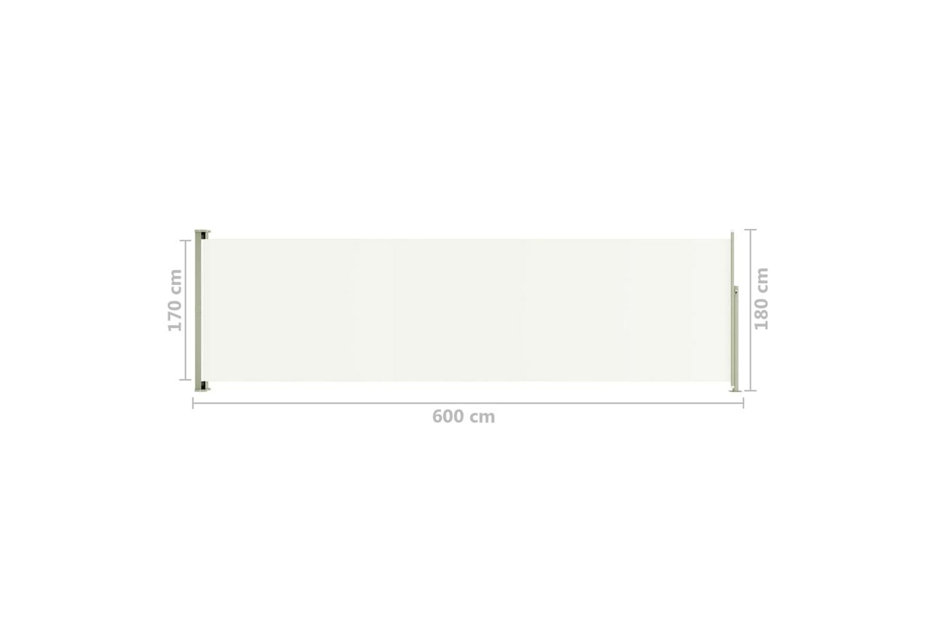 Terassin sisäänvedettävä sivumarkiisi 180x600 cm kerma - Kerma - Puutarhakalusteet - Aurinkosuoja - Markiisi
 - Parvekemarkiisi