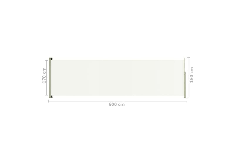 Terassin sisäänvedettävä sivumarkiisi 180x600 cm kerma - Kerma - Puutarhakalusteet - Aurinkosuoja - Markiisi
 - Parvekemarkiisi