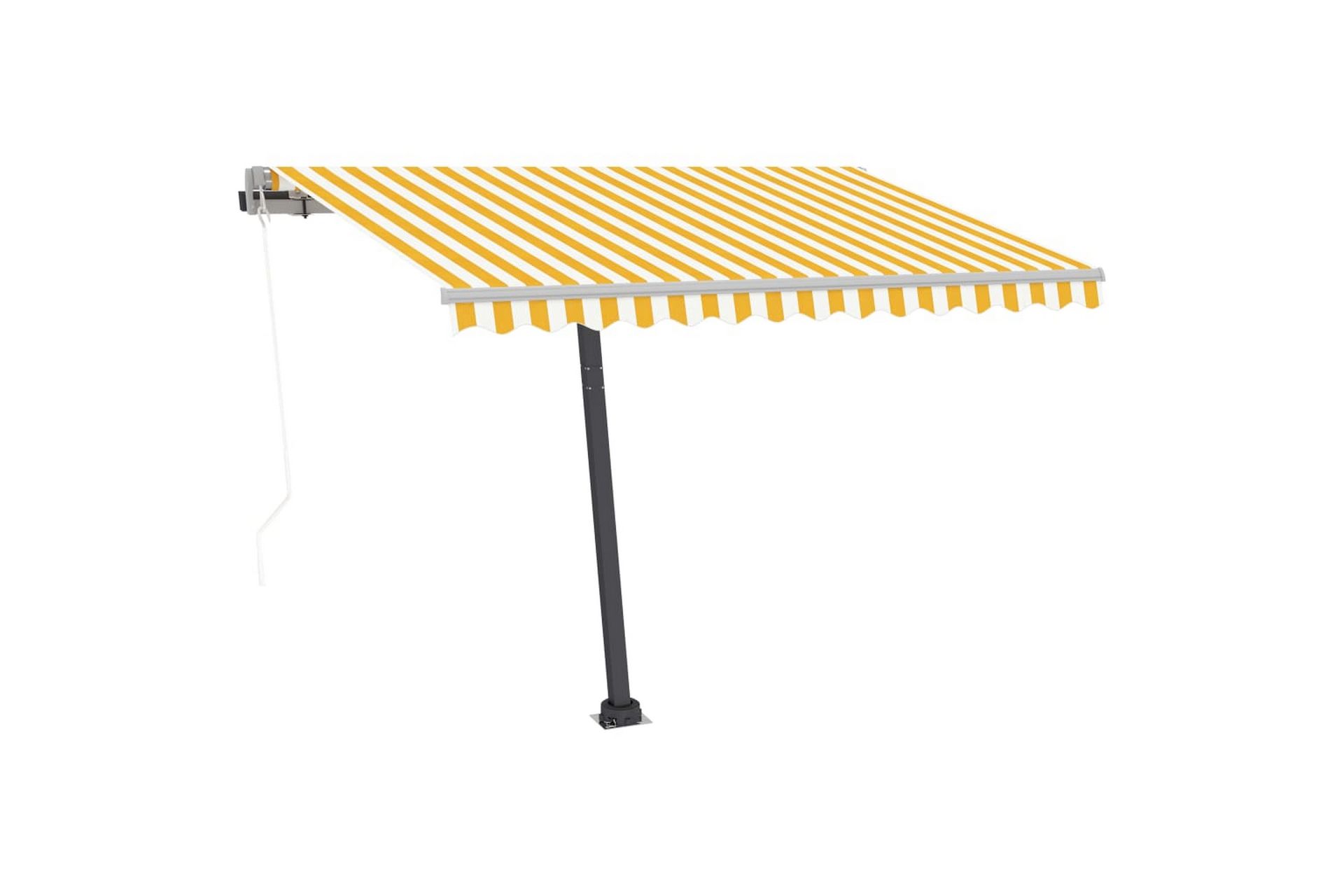 Vapaasti seisova sisäänkelattava markiisi 300x250 cm - Keltainen - Puutarhakalusteet - Aurinkosuoja - Markiisi
 - Terassimarkiisi