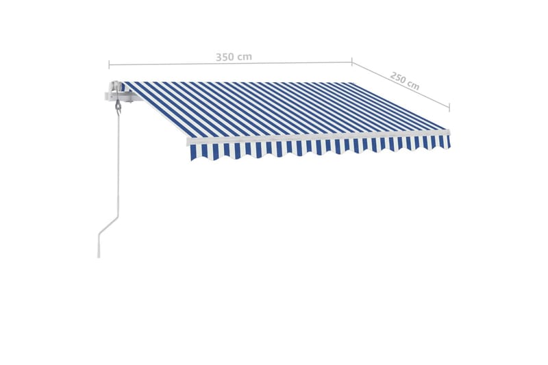 Vapaasti seisova sisäänkelattava markiisi 350x250 cm - Sininen - Puutarhakalusteet - Aurinkosuoja - Markiisi
 - Terassimarkiisi