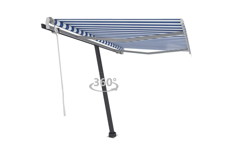 Vapaasti seisova sisäänkelattava markiisi 350x250 cm - Sininen - Puutarhakalusteet - Aurinkosuoja - Markiisi
 - Terassimarkiisi