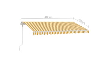 Vapaasti seisova sisäänkelattava markiisi 400x350 cm - Keltainen - Puutarhakalusteet - Aurinkosuoja - Markiisi
 - Terassimarkiisi