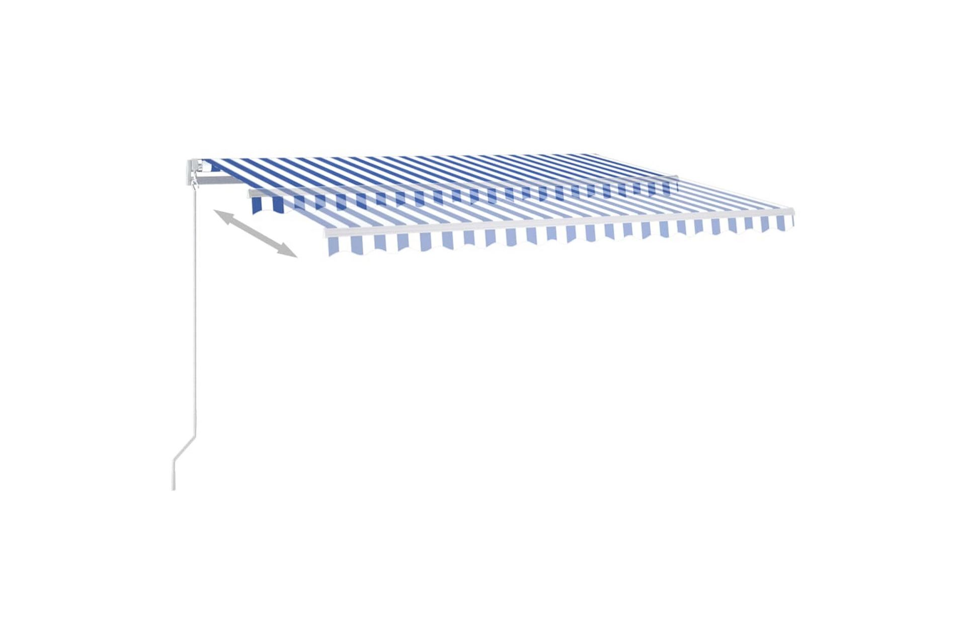 Vapaasti seisova sisäänkelattava markiisi 450x300 cm - Sininen - Puutarhakalusteet - Aurinkosuoja - Markiisi
 - Terassimarkiisi